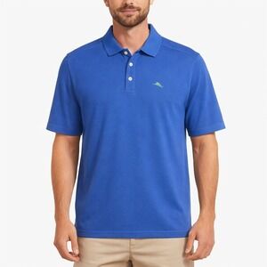 Tommy Bahama IslandZone Supima Cotton Polo Shirt Mens XL Blue SS Marlin Logo